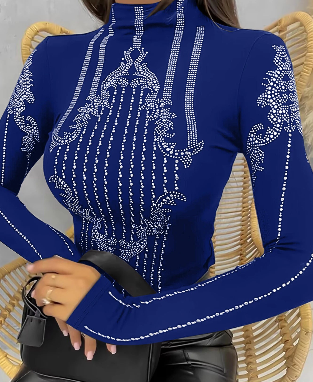 Tops Women 2024 Summer Fashion Basics Rhinestone Decor Long Sleeve Top Women's Clothes Sexy Casual Skinny T-Shirt Y2K Clothes