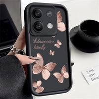 Shockproof Golden Butterfly Case For Xiaomi Redmi Note 13 12 Pro 5G 11 10 14 4G Poco F6 X6 X5 Pro 11T 13T 14T Pro Funda Luxury