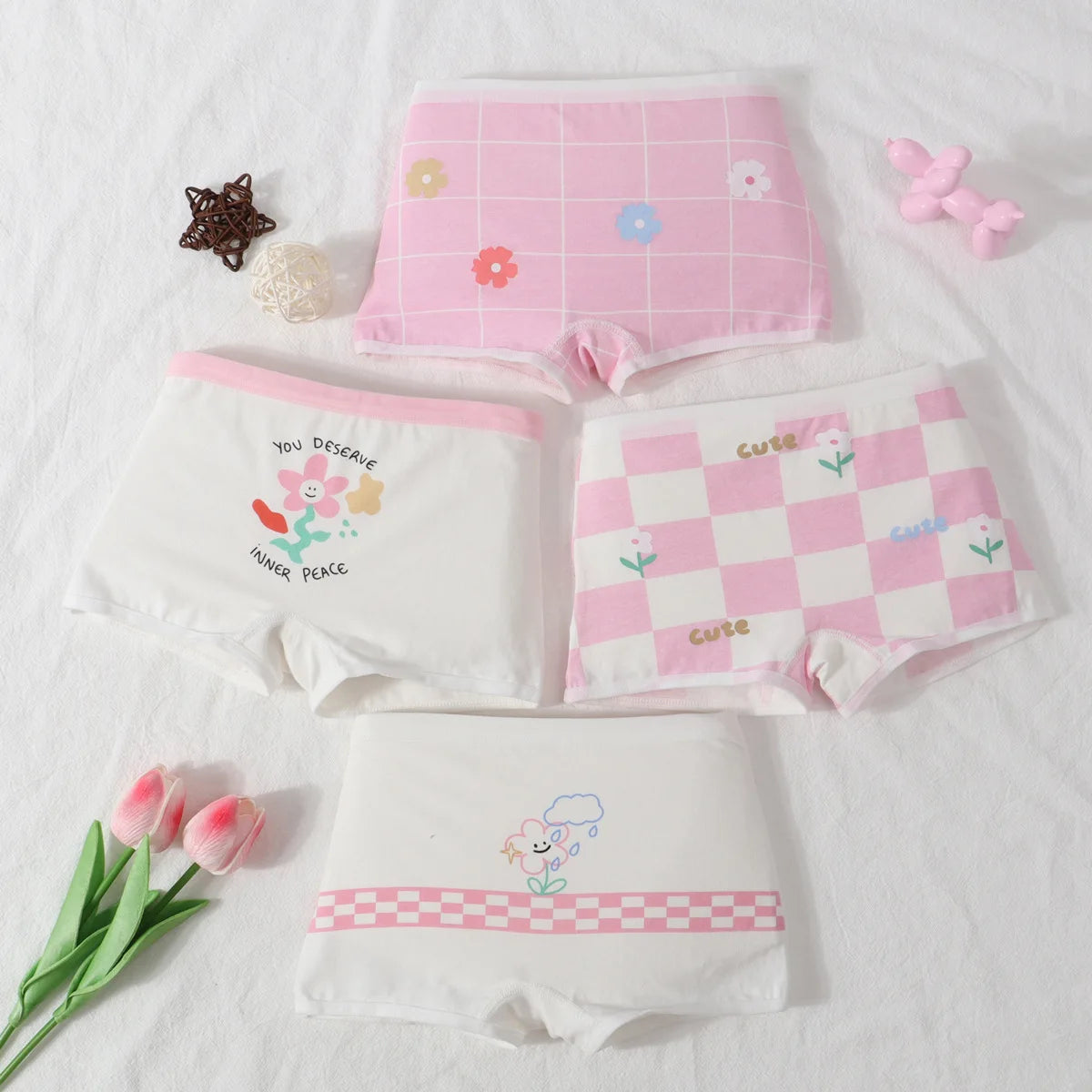 New Children's Underwear, Cotton Underwear, Girls' Underwear, Baby Boxers, Small, Medium and Big Children, Girls' Boxers