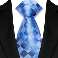 Luxury 8CM Mens Ties Plaid Checks Stripes Classic Business Necktie Jacquard Woven Neck ties For Men Groom Wedding Party Neckwear