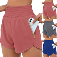 Women'S Shorts 2023 Summer High Waiste Sports Shorts Loose Bottoms Female Elastic Pocket Pants Solid Homewear Straight Sweatpant