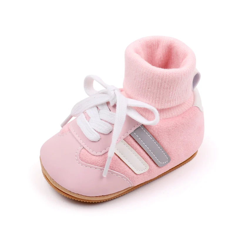 Baby Sock Shos Autumn and Winter Baby Girls Boys Ankle-covered Style 0-1 Year Old Anti Slip Fashion Design Newborn Infant Shoes