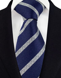 Luxury Men's Necktie 8cm Navy Blue Color Tie Jacquard Neck Ties for Man Business Wedding Party Gift