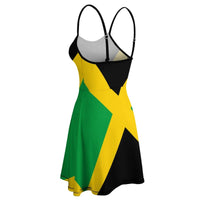 Exotic Woman's Clothing Strappy Dress Jamaica Flag Women's Sling Dress Graphic  Clubs Humor Graphic