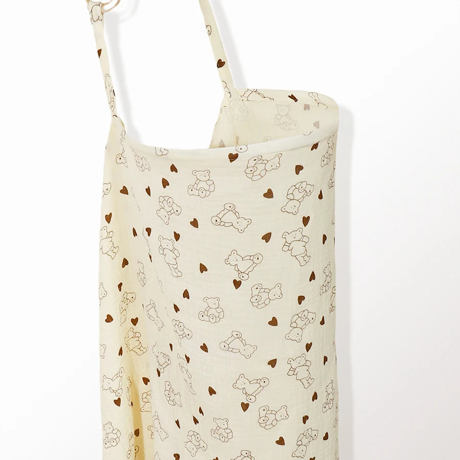 Muslin Nursing Cover for Baby Breastfeeding Breastfeeding Cover up with Arch Neckline for Women Nursing Apron Stroller Cover