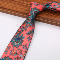 New 8CM Printing Ties For Men Necktie Paisley Floral Designer Scarf Tie For Groom Business Wedding Party