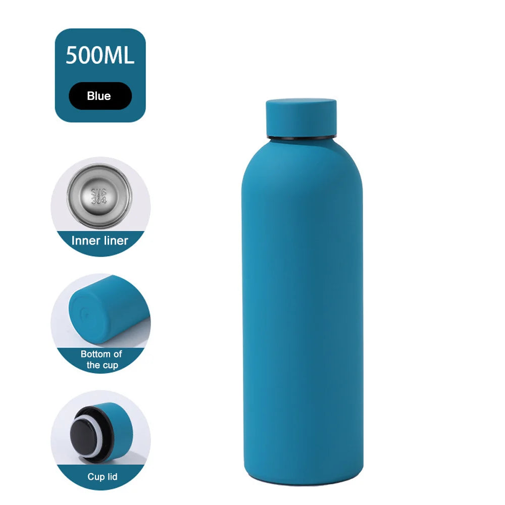 Insulated Water Bottle Coffee Cup Thermal Flask Stainless Steel Small Mouth Thermos for Hot Cold Drinks Leakproof Vacuum Flasks