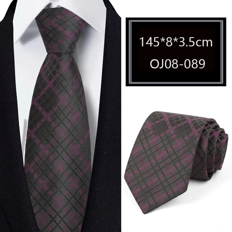 Luxury 56 Colors New Men's Tie Classic Floral Stripe Plaid 8cm Jacquard Neck Tie Necktie For Men Business Wedding Party