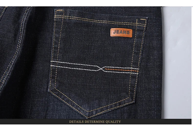 Men Fashion Straight Jeans Men 2025 New Stretch Slim Fit Pants Comfortable Soft Business Denim Trousers Male Brand Clothing