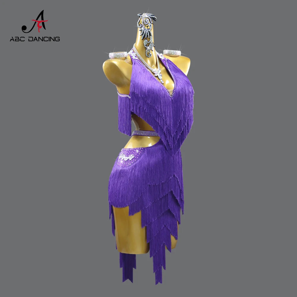 Female Dress Latin Dance Costume Women Competition Party Clothes 2025 New Girls Practice Stage Outfit Parties Ballroom Dancewear