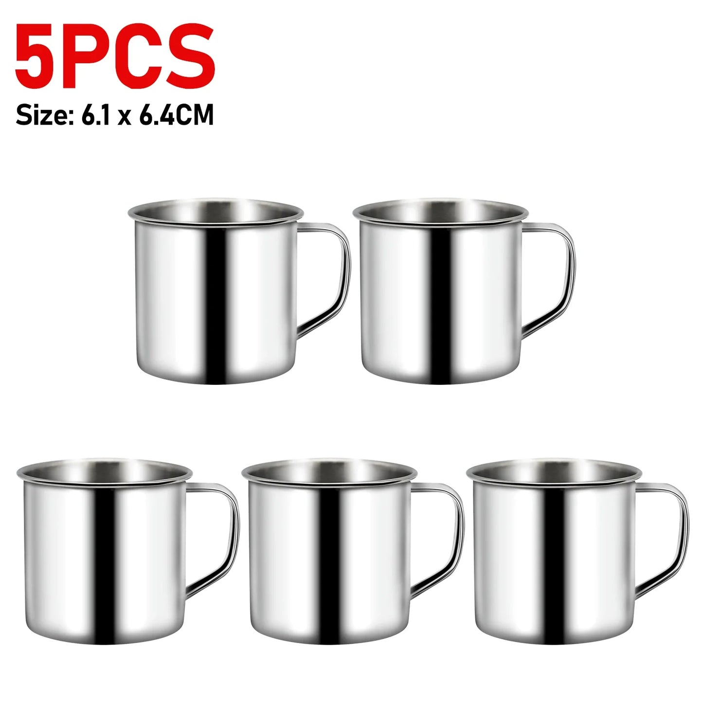Stainless Steel Coffee Mugs Insulated Coffee & Tea Cup with Handles Shatterproof 200mL Metal Cup Mug Kitchen Accessories