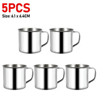 Stainless Steel Coffee Mugs Insulated Coffee & Tea Cup with Handles Shatterproof 200mL Metal Cup Mug Kitchen Accessories