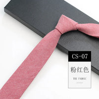 Classic 6cm Solid Navy Brown Neckties For Men Narrow Soft Cotton Neck Ties Casual White Tie Club Party Shirt Accessories Cravat