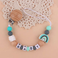 Rainbow Beech Clip Pacifier Chain Baby Silicone Pacifier Chain Baby Teether Pacifier Anti Drop Chain Baby Product