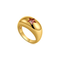 18K Gold Plated Waterproof Multi-color Crystal Chunky Striped Texture Rings Delicate Shiny Square Zircon Wed Ring Punk Jewelry