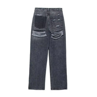 Jeans For Women 2024 Denim Solid Loose Zipper Fly Female Hole Trouser Pockets Wild Basic Commute Woman Wide Leg Long Pant