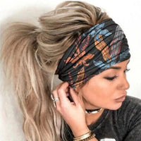 Europe and the United States cross-border popular elastic colorful butterfly printed wide-brimmed headband sports yoga headband