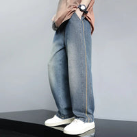 Boys Jeans 2024 Autumn&winter New Teenage Children Plus Fleece Warm Pants Boys Fried Street Handsome Pants Kids Denim Trousers