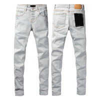 2025 American Jean Print Pants 9089 Style High Waist Loose Fit Straight Leg Blue Jeans Women's Fashion Casual Trousers