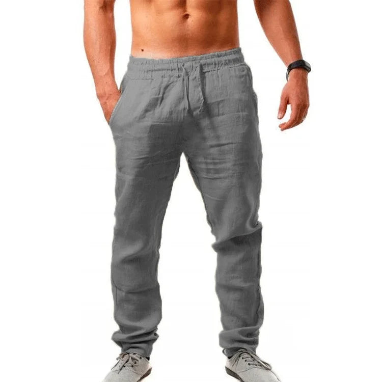baggy pants Men's ropa hombre  Cotton Linen Casual Pants Breathable Trousers Fitness Streetwear Clothing Jogging spring Summer