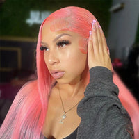 30 36 Inch 13x4 Pink Lace Front Wig Human Hair 13x6 Straight Hd Lace Frontal Wig For Women Brazilian 613 Light Pink Colored Wigs