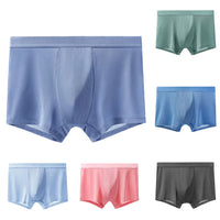 Ice Silk Men Panties Sexy Solid Boxer Shorts Seamless Comfy Underwear For Men Bulge Pouch Briefs 7 Colors Antibacterial Briefs