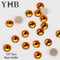 YHB 101-133Cold Fixation Crystal Cristales Flatback Silver Back Non Hotfix Rhinestones For Bags Shoes Garment Phone DIY Nail Art