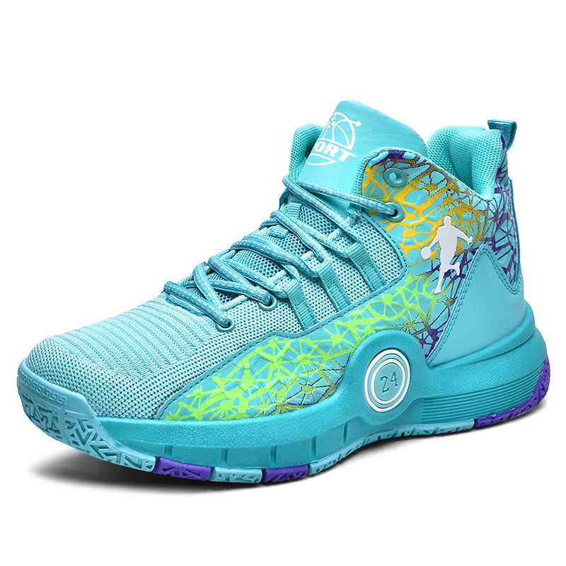 Basketball Shoes Men Field Training Non-slip High-top Luxyry Design Mesh Breathable Sneakers Pro Original Kids Basketball Boots