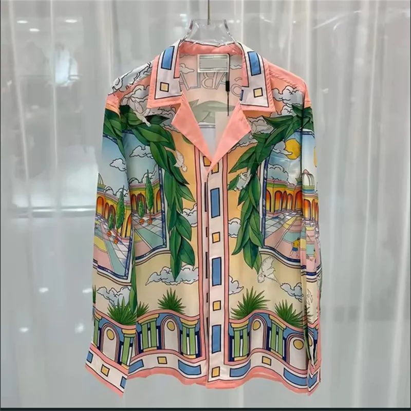 2025 men's printed T-shirt, men's and women's long sleeved shirt, 100% polyester fiber, fashionable and comfortable casual men's