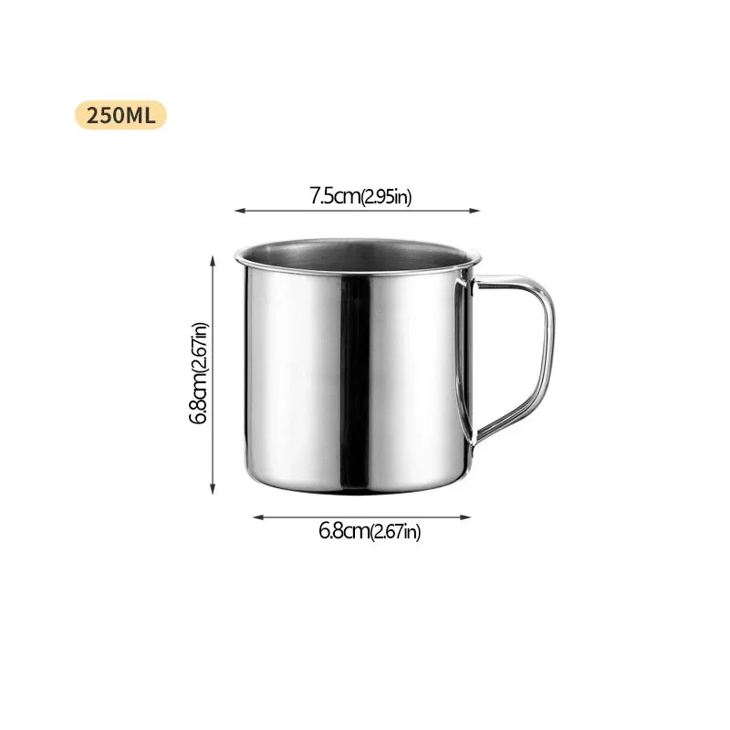 Stainless Steel Cup Portable Coffee Cup Camping Travel Mug Metal Coffee Mug Water Drinking Cup Milk Tea Cup Tumbler Water Mug