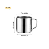 Stainless Steel Cup Portable Coffee Cup Camping Travel Mug Metal Coffee Mug Water Drinking Cup Milk Tea Cup Tumbler Water Mug