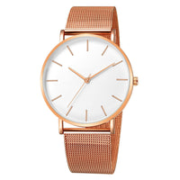 Women Watch Rose Gold Montre Femme 2023 Mesh Belt Ultra-thin Fashion