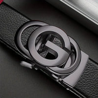 Men belt PU Leather Belt Metal Alloy Automatic Buckle Brand Luxury Design Waist Belts for Men Strap Male