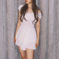 Summer Dress White Sleeveless Fashion Commute Elegant  Ruffles Casual Homecoming Party Dresses For Women Clothes For Women
