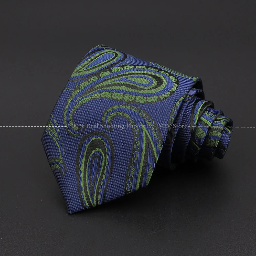 New Design Wedding Men Tie Green Solid Striped Paisley Flower Neckties Men Business Dropshipping Groom Collar Accessories Gift