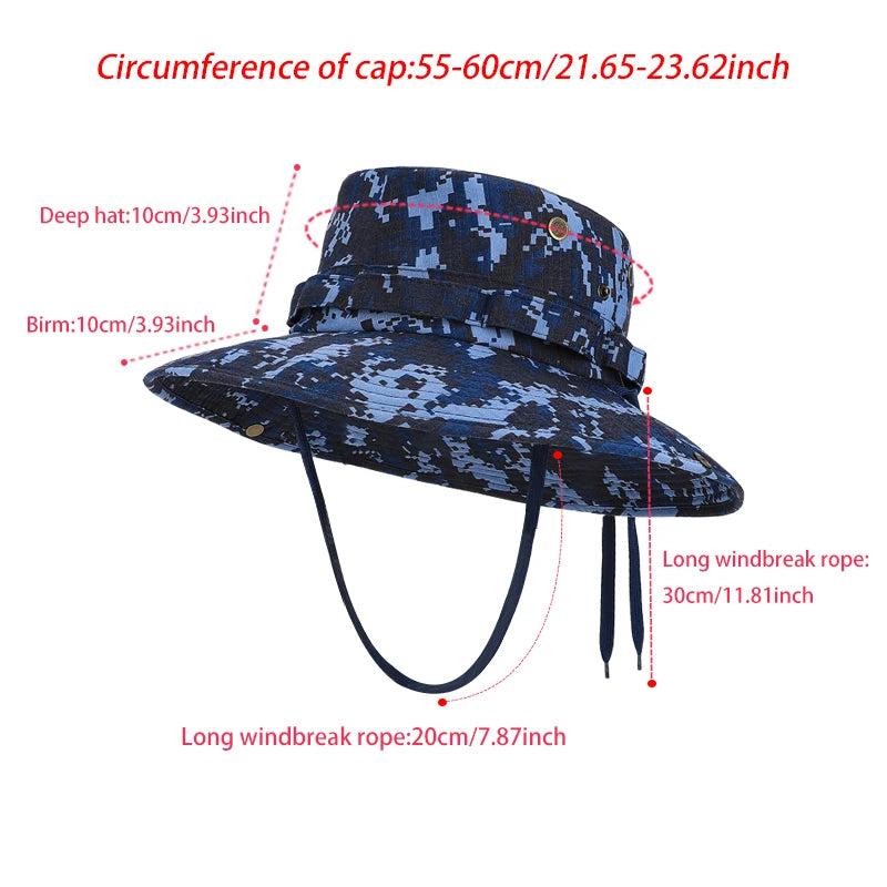 New spring and summer outdoor fisherman hats for men. Fishing andmountaineeringtacticalhatswithcamouflagelargebrims,brea
