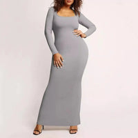 Elegant Women Dress Flattering Bodycon Maxi Dresses for Women Soft Stretchy Solid Color Designs with Square Neckline for Spring