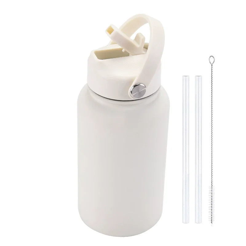 PuraCool Custom Water Bottle 650ml/22oz Insulated Thermos Personalized Tumbler Flask with Straw