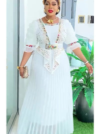 Plus Size African Party Dresses for Women 2025 New Fashion Dashiki Ankara Wedding Evening Gown Elegant Turkey Muslim Maxi Dress