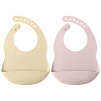 2PCS Toddler Silicone Breastplate Baby Bib Waterproof Solid Color Infant Bibs Newborn Feeding Burp Cloth Drooling Scarf