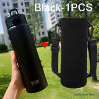 TYESO 600/750ML Thermos Bottle With Straw Stainless Steel Car Thermal Cup Sports Water Bottles Keeps Cold and Heat Thermal Mug