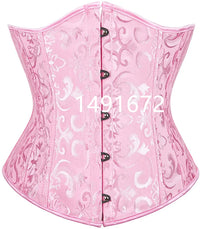 Pink Corset Underbust Top Wome Plus Size Waist Cincher Sexy Gothic Corpete Corselet Fashion Black White Red Blue Rose