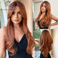 Blonde Unicorn Synthetic Long Wavy Wig Ombre Purple to Blue for Woman Cosplay Halloween Wigs Heat Resistant Fiber Bangs Hair