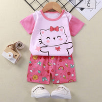 Summer Infant Newborn Short Sleeves girls Clothes Suits Tops + Pants Baby Toddler girls Clothing Sets Kids Children Girl Outfits