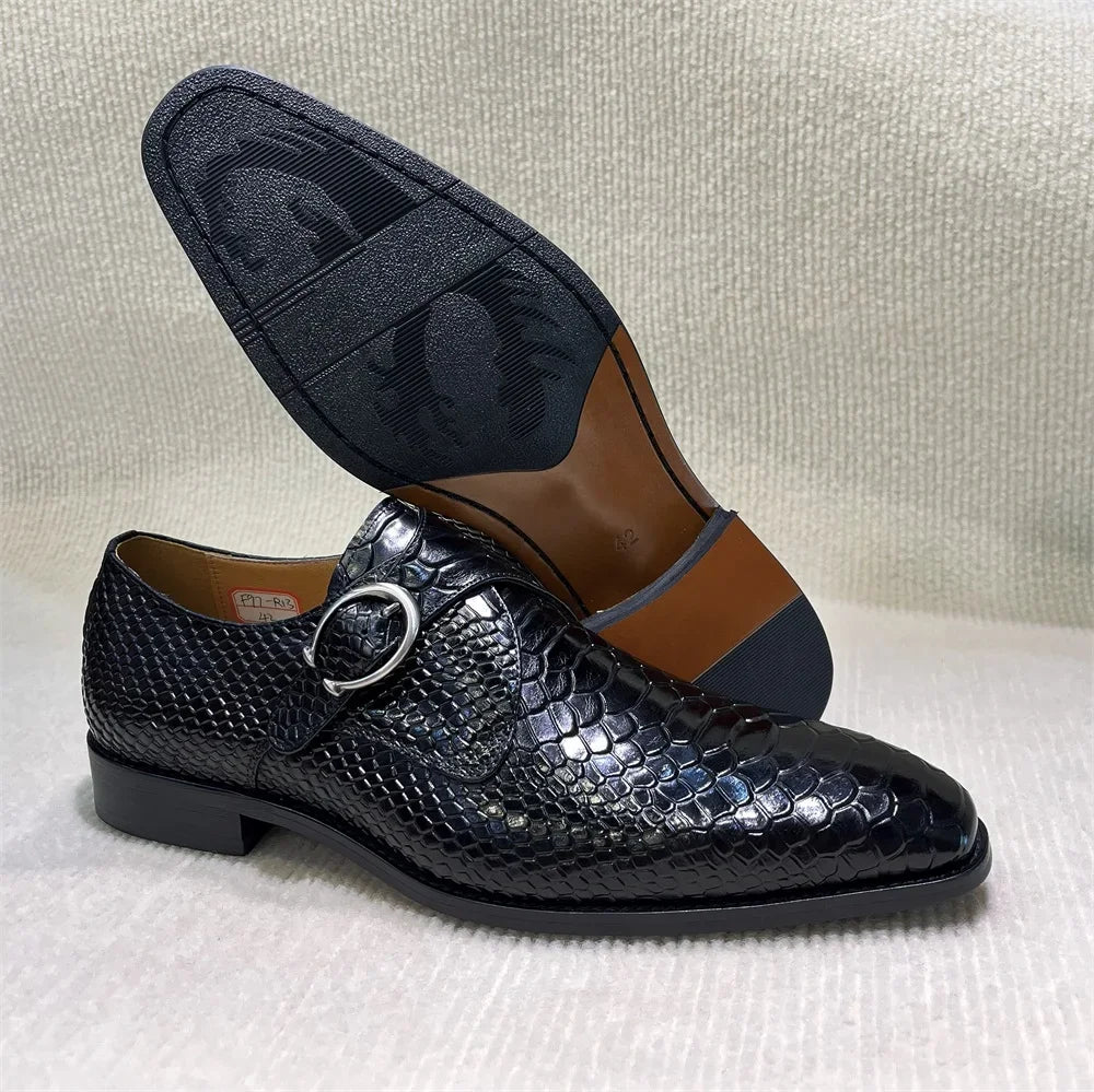 Men's Classic Cow Leather Brogue Shoes Lace-Up Pointed Toe Breathable High-Quality Footwear Sizes 39-46