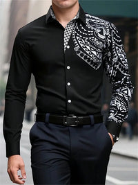 Men's Casual Button Shirt Blue Black White Wine Red Long Sleeve Lapel Spring Autumn Wedding Party Suit Plus Size Men's Clothing
