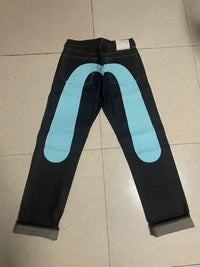 Jeans Women Gothic Y2K Retro Streetwear Black Cargo Punk Vintage Kpop Print Wide Leg Denim Panrts Female Autumn Trousers Pants