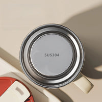 400ml 304 Stainless Steel Coffee Cup Mug with Lid Double-Wall Insulated Cup with Handle & Lid Heat-resistant Drinkware