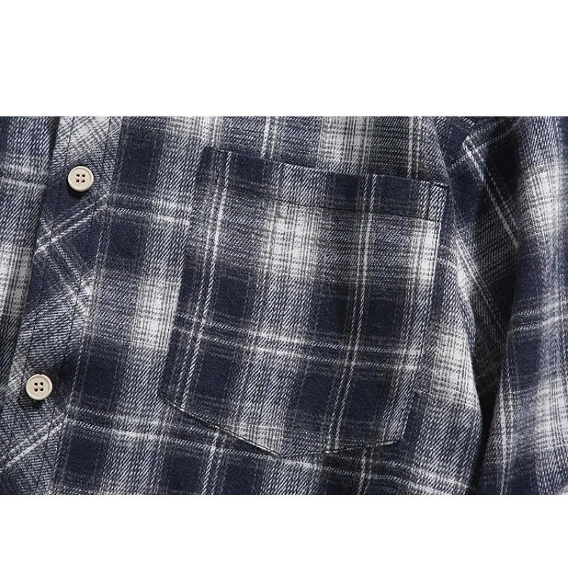 Mens Shirts Men Clothing Retro Plaid Long Sleeve Shirt For Men Big Size Casual Shirt  Top For Spring Autumn Season