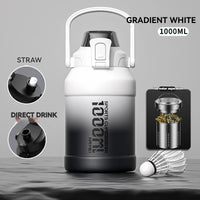 Thermos Water Bottle With Straw Handle Cup 316 Stainless Steel Flask Large Capacity Vacuum Insulated Tumbler